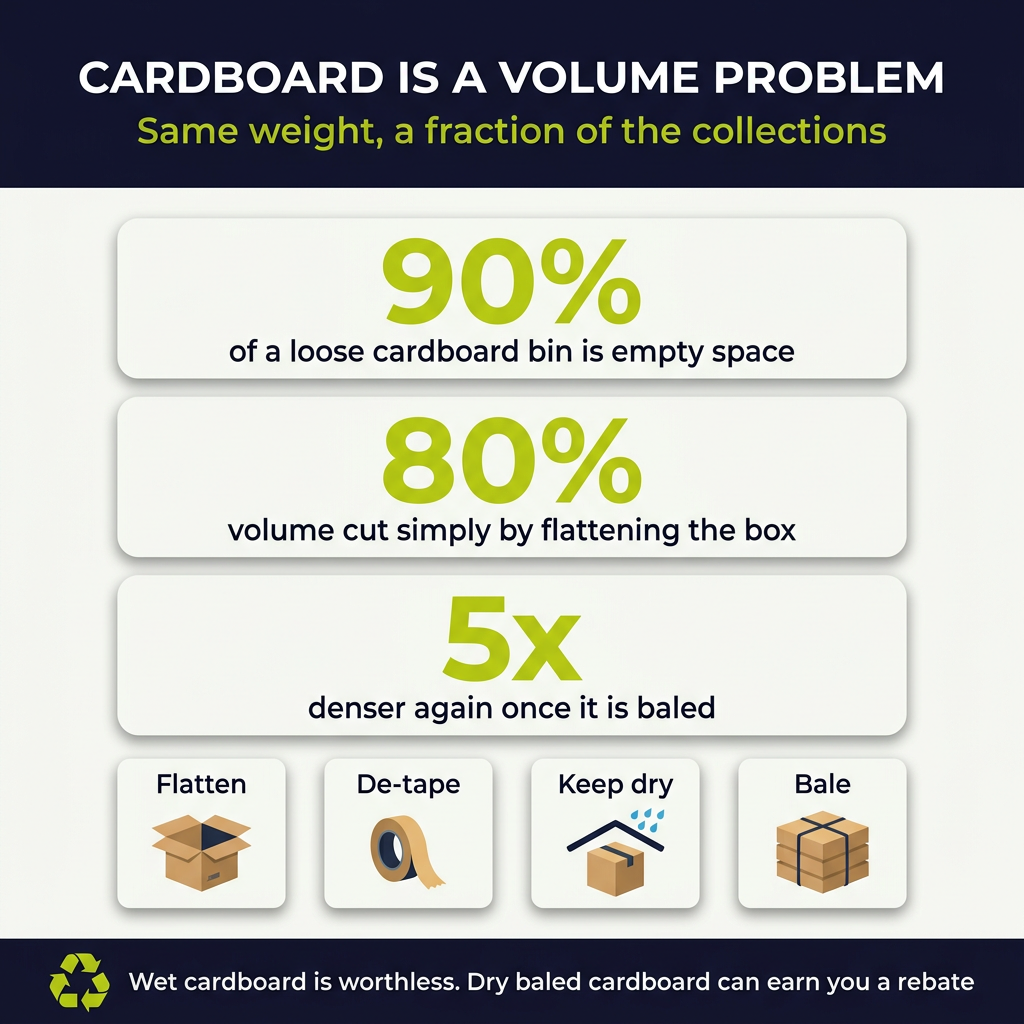 Cardboard Recycling Volume Reduction & Baling Guide