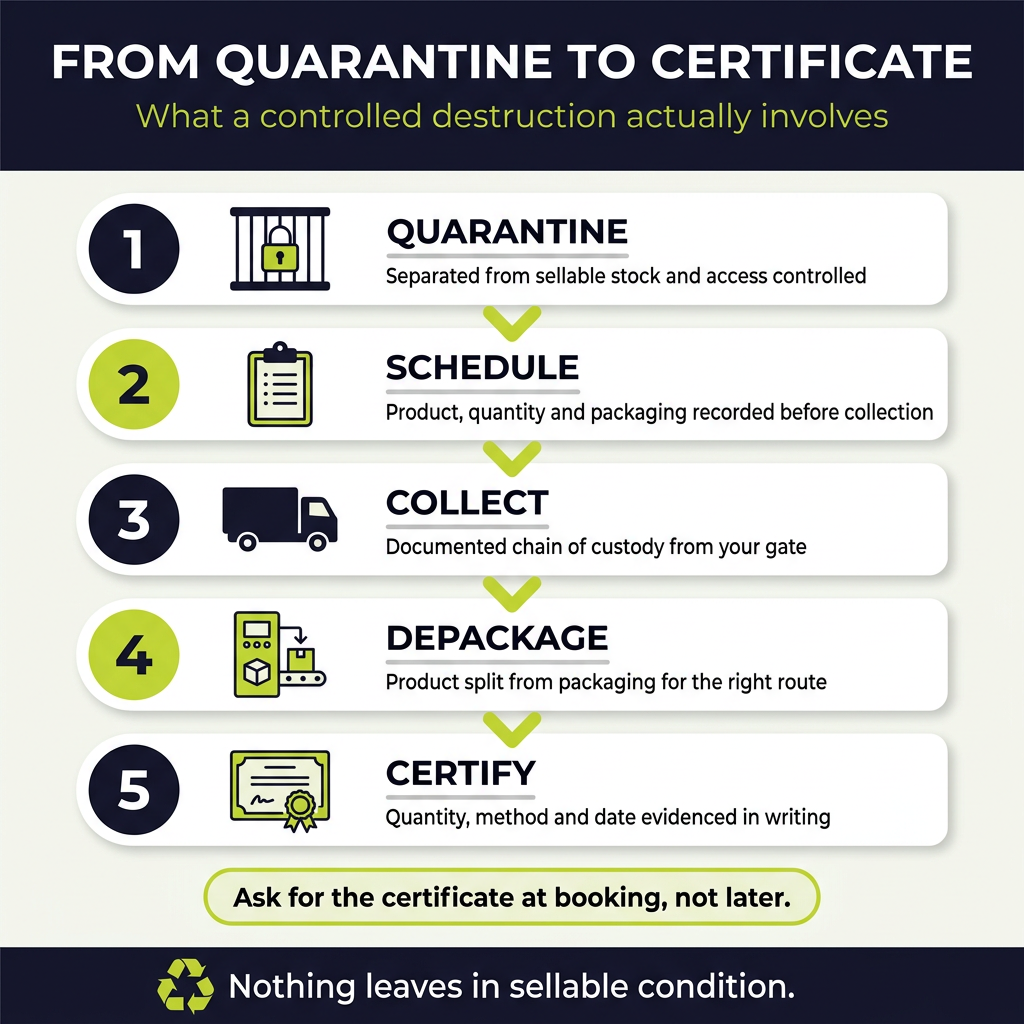 From Quarantine to Certificate: What Controlled Destruction Involves